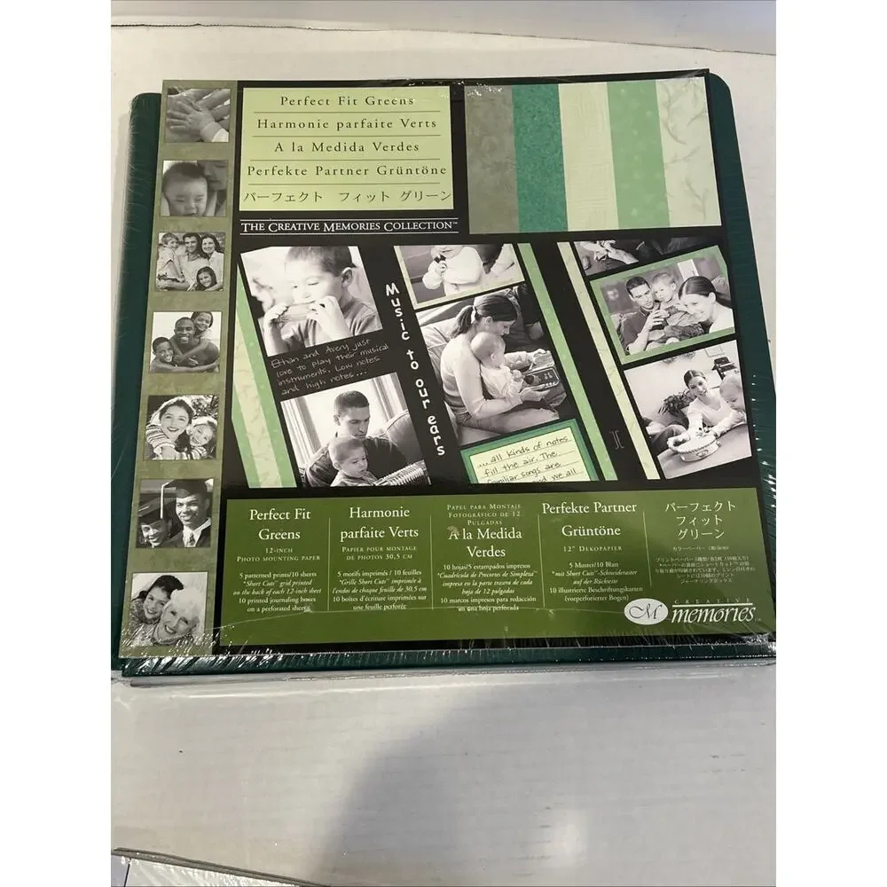 Creative Memories 12x12 Evergreen Scrapbook Album w/Pages - Protectors- paper